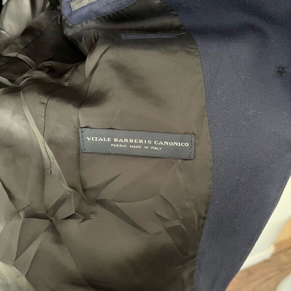 J. Crew 1035 VITALE BARBERIS CANONICO Wool Blend Blazer Navy Blue Size 6 - Picture 7 of 8